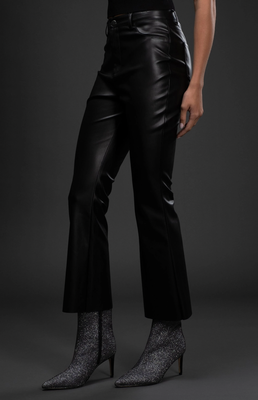 Black Leather High Waist Pants
