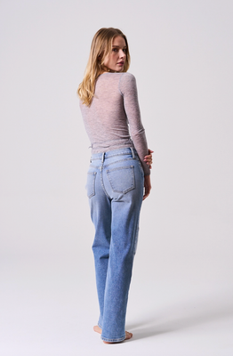 Colorblock Wide Straight Leg