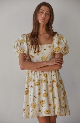 Cream Floral Mini Dress