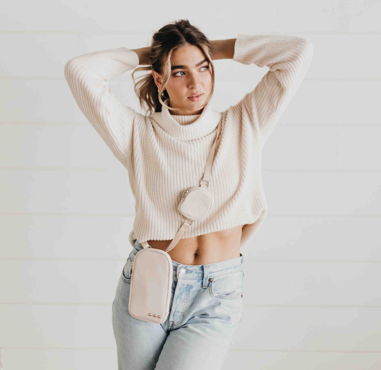 Nessa Nylon Crossbody Cream