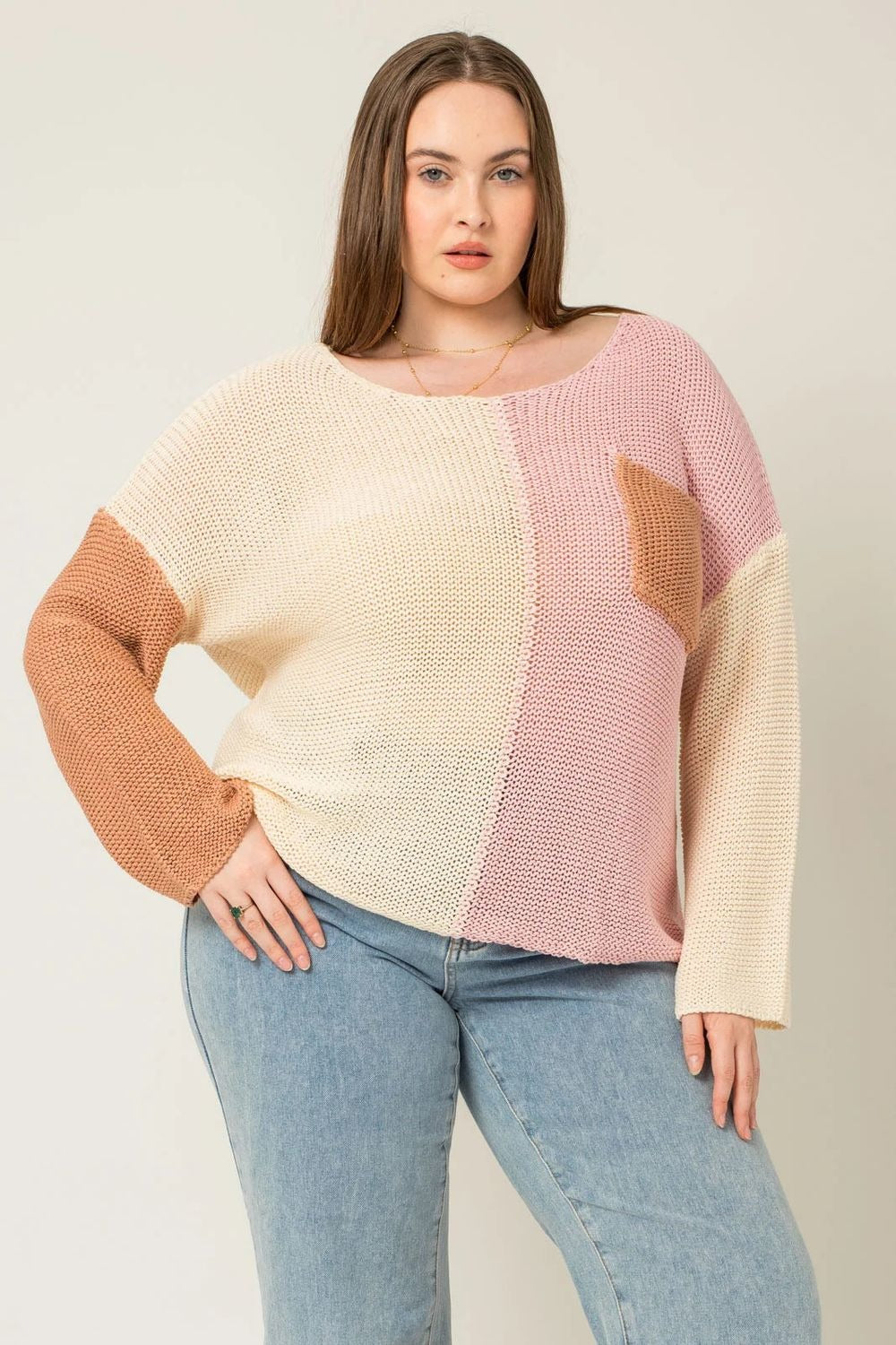 Curvy Colorblock Sweater