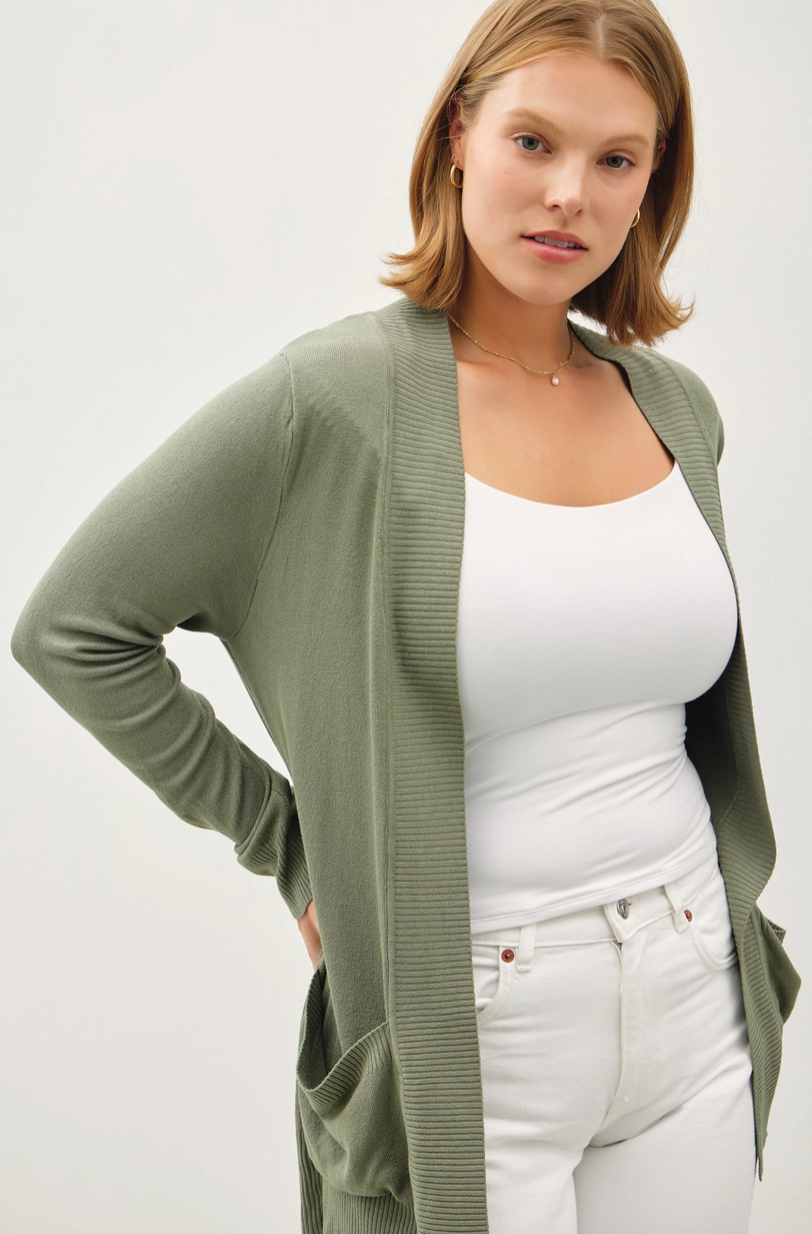 Curvy Olive Cardigan