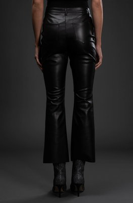 Black Leather High Waist Pants