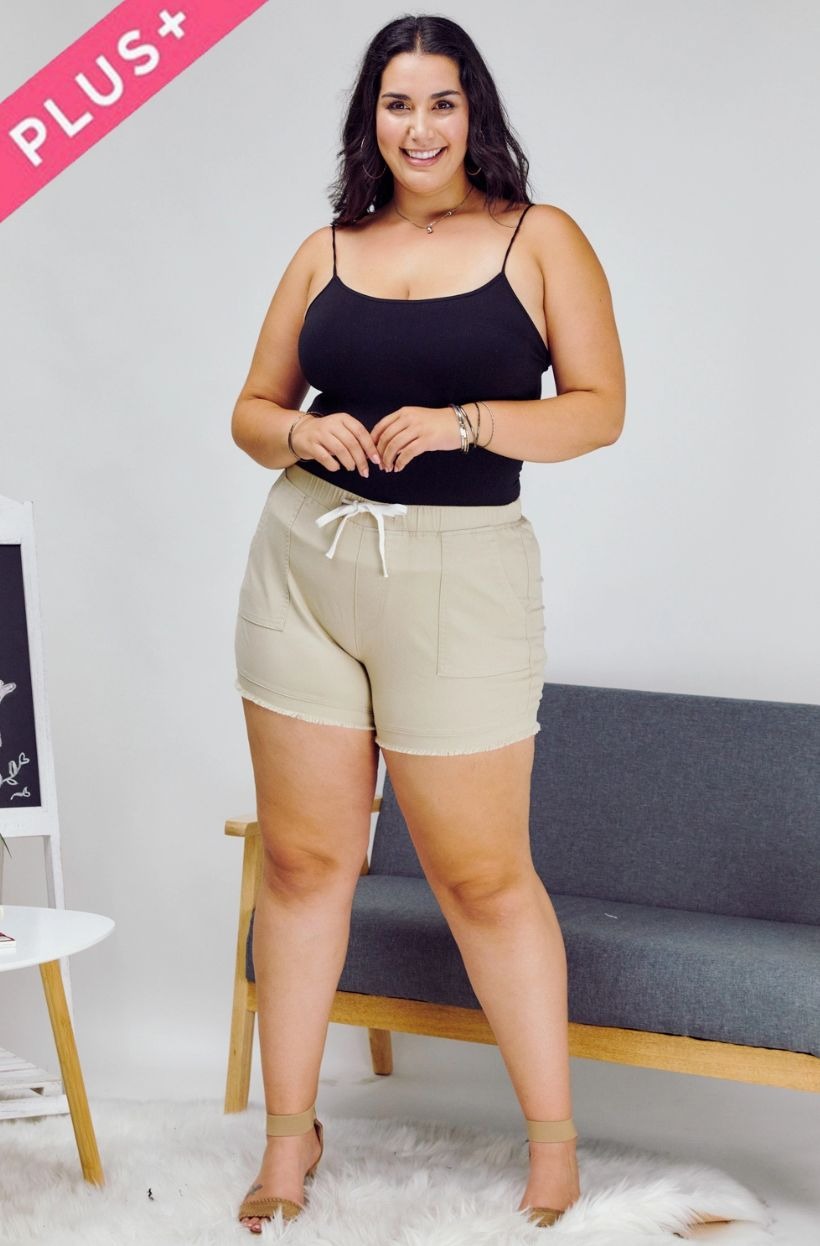Curvy Beige Shorts