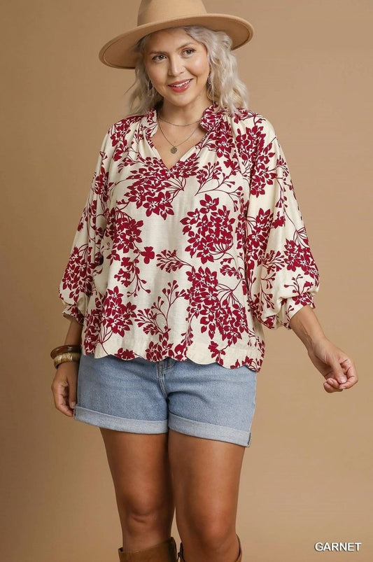 Curvy Cherry Blossom Blouse