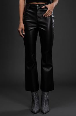 Black Leather High Waist Pants