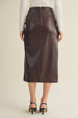 Dried Date Knot Vegan Leather Skirt