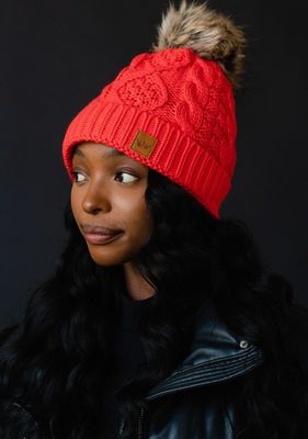 Cable Knit Pom