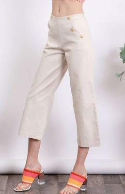 Beige Button Culottes
