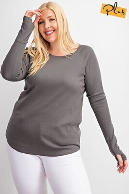 Curvy Ribbed Raglan