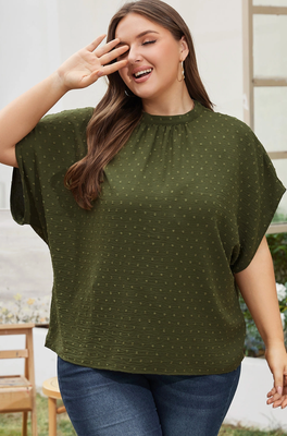 Moss Dot Mock Neck