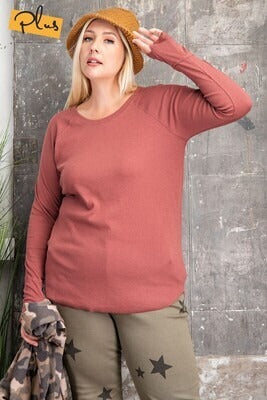 Curvy Ribbed Raglan