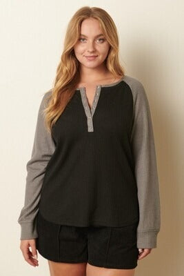 Curvy Waffle Raglan