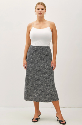 Curvy Floral Midi Skirt