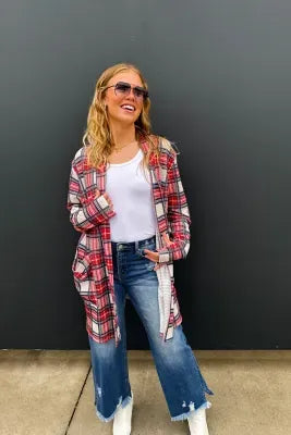 Red Plaid Cardi