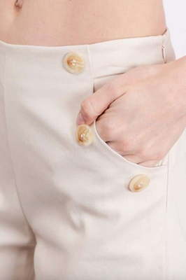 Beige Button Culottes
