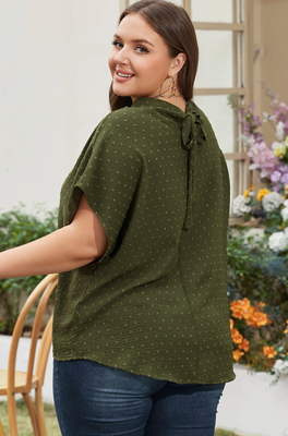 Moss Dot Mock Neck