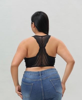 Curvy Seamless Lace Racerback Bralette
