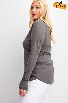 Curvy Ribbed Raglan