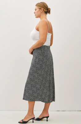 Curvy Floral Midi Skirt
