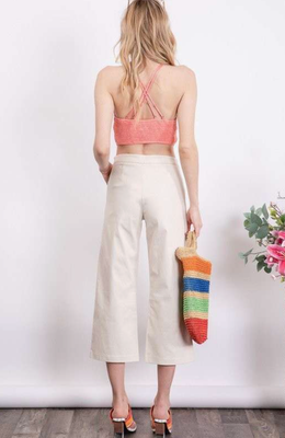 Beige Button Culottes