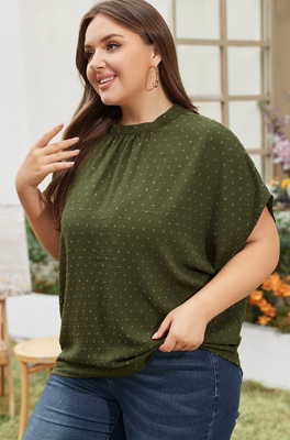 Moss Dot Mock Neck