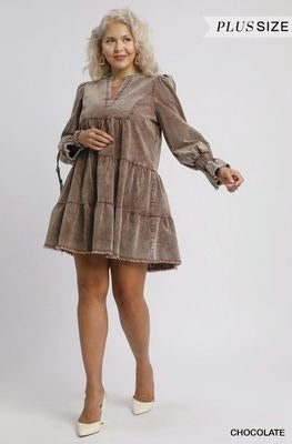 Curvy Chocolate Corduroy Dress