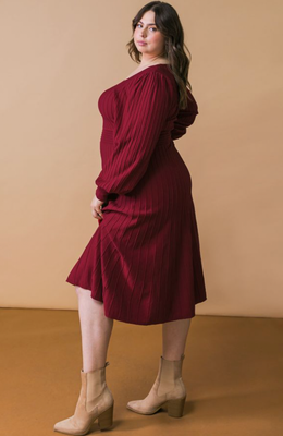 Curvy Burgundy Midi