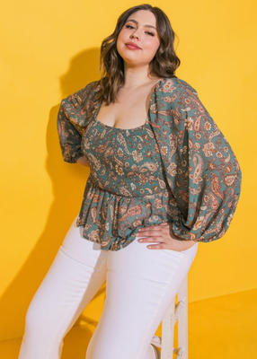 Curvy Paisley Top