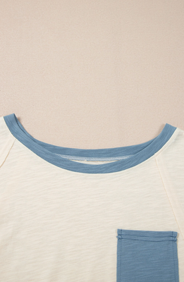 Curvy Colorblock Pocket Tee