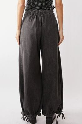 Curvy Black Balloon Denim Pants