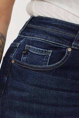 Curvy KC High Rise Double Button Skinny Bootcut