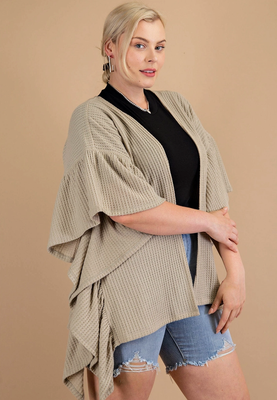 Curvy Ruffle Sleeve Cardi