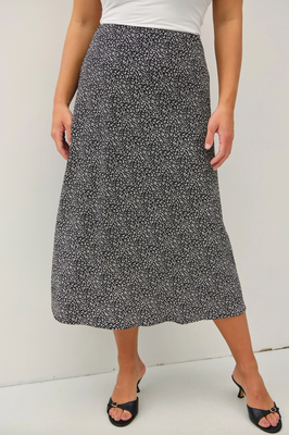 Curvy Floral Midi Skirt