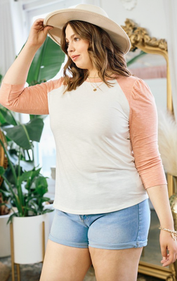 Curvy Coral\White Jersey