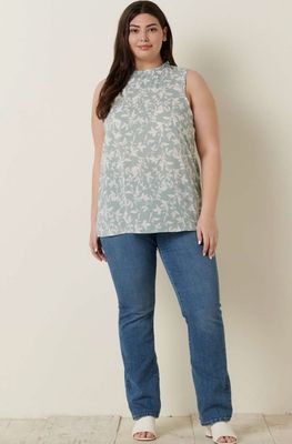 Curvy Dusk Floral Sleeveless Top