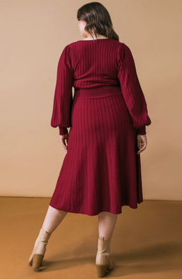 Curvy Burgundy Midi