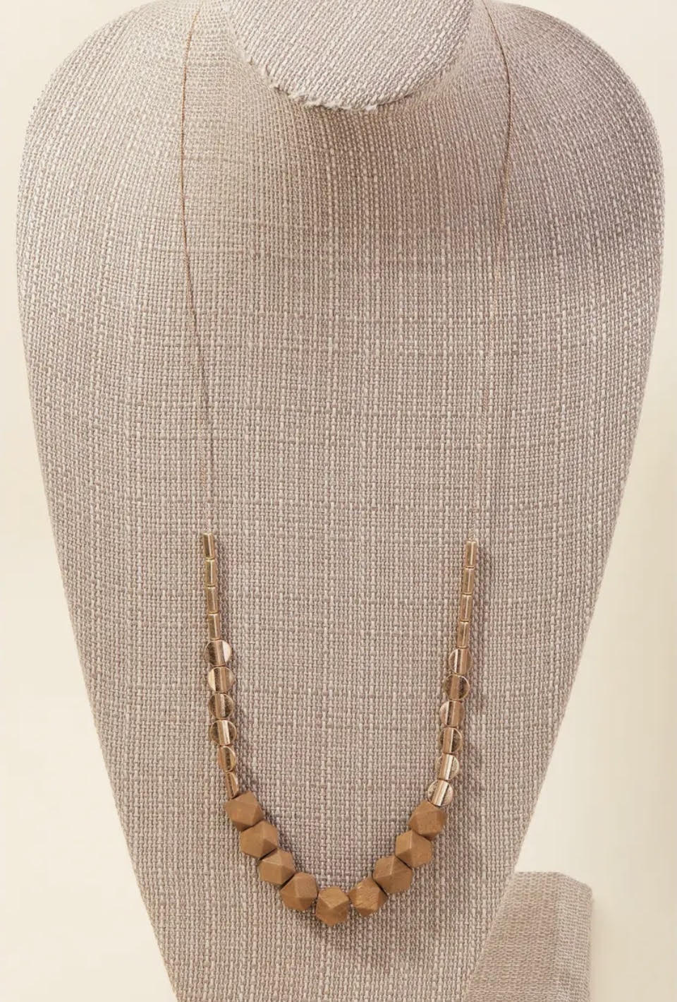 Block Bead Long Necklace