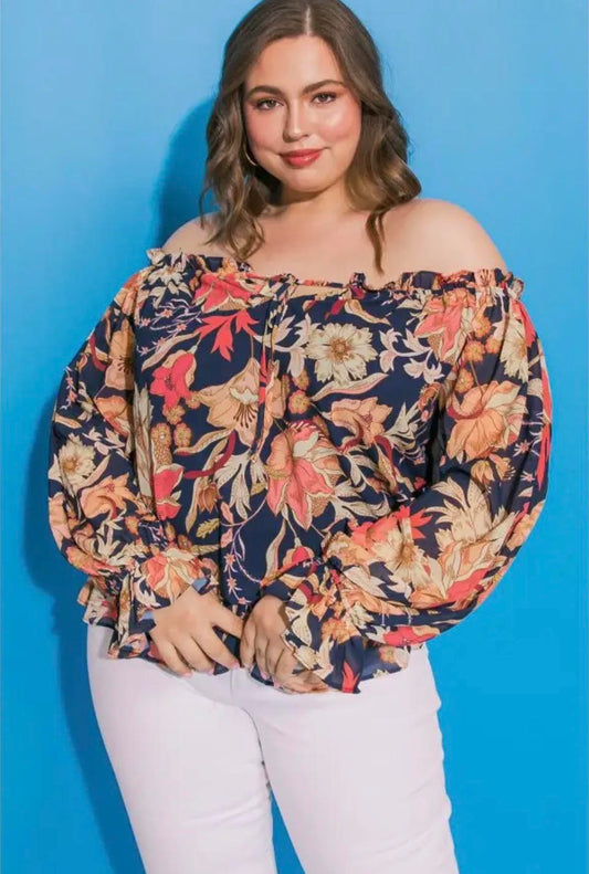 Curvy Navy Floral
