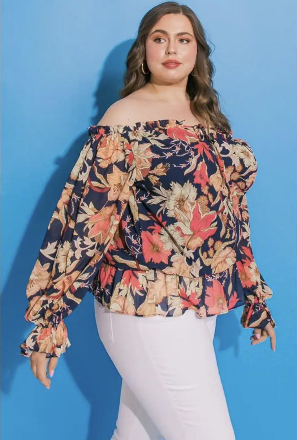 Curvy Navy Floral