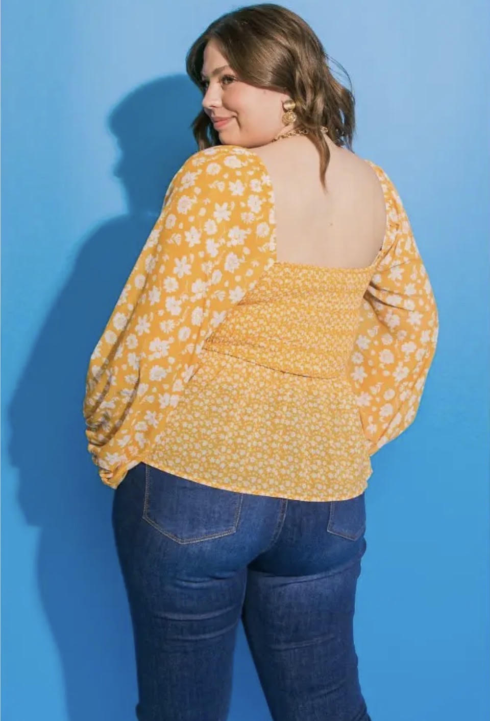 Curvy Yellow Peplum