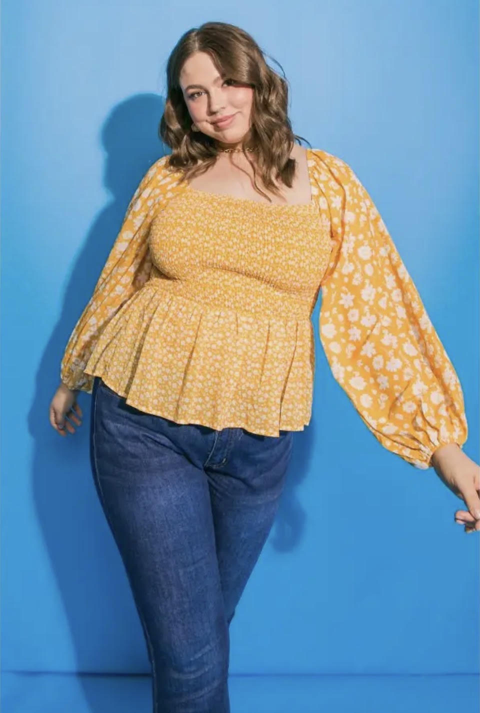 Curvy Yellow Peplum