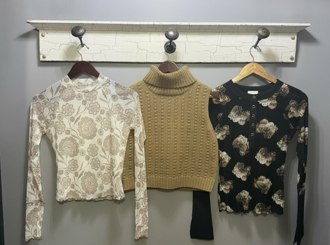 Cream Floral Mesh Raglan