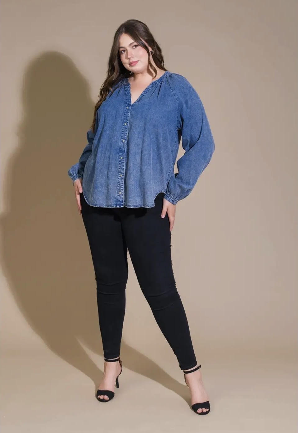 Curvy Denim Top