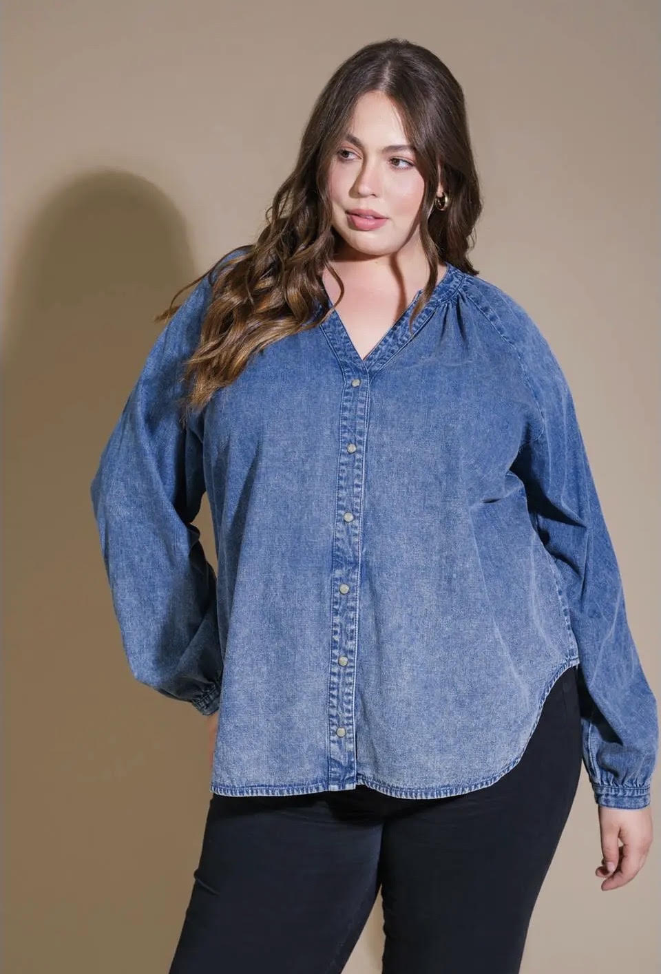 Curvy Denim Top