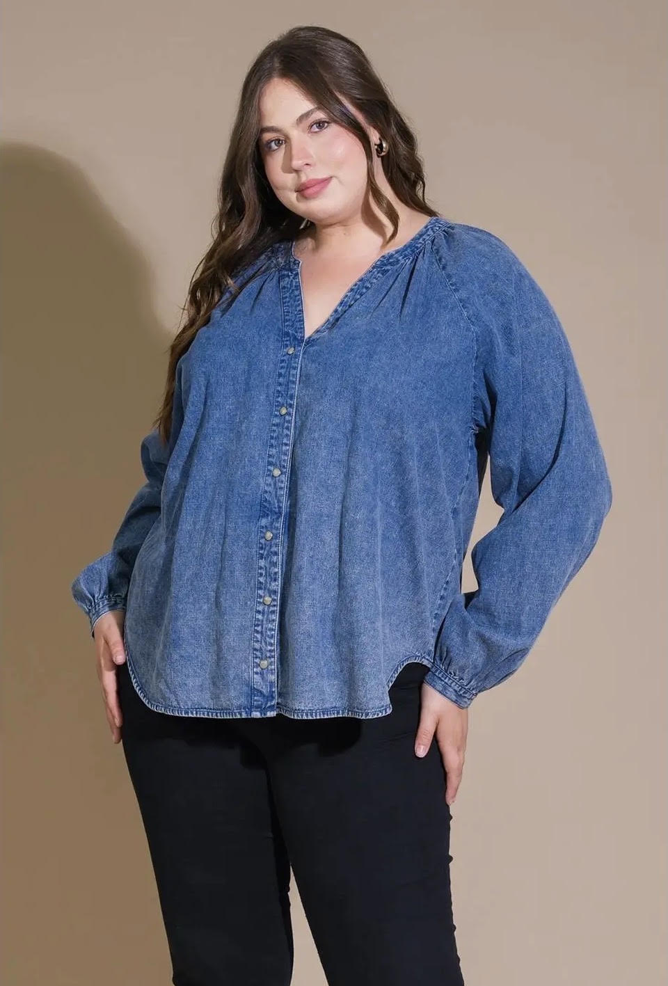 Curvy Denim Top